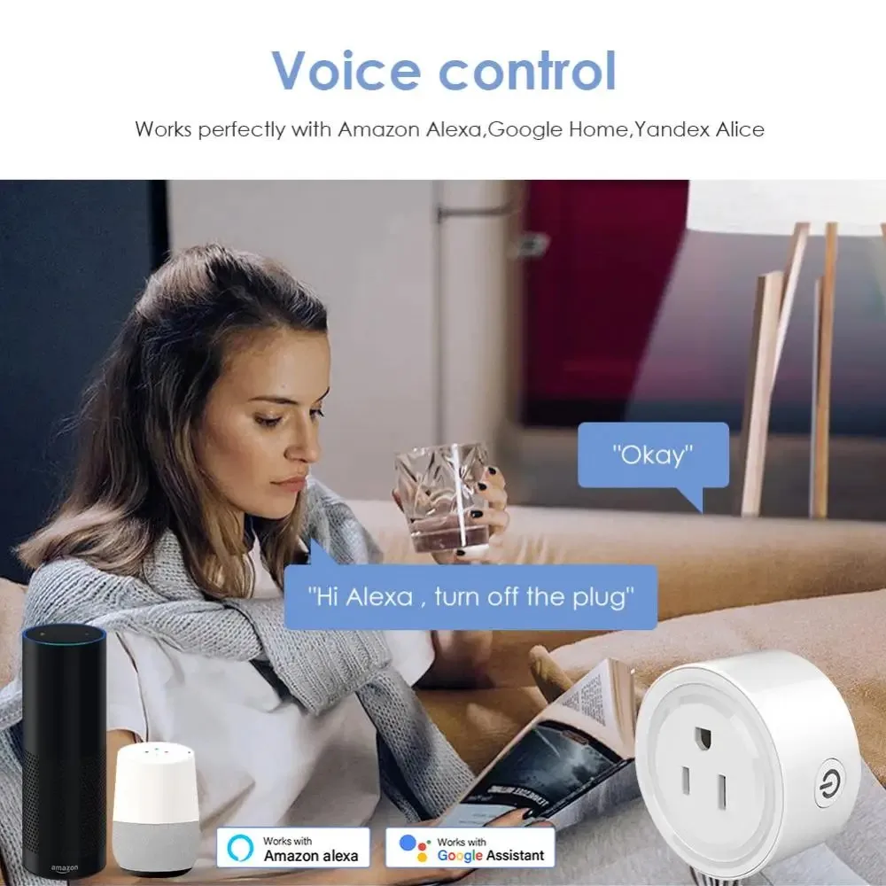 Tuya Smart Wifi Plug US Standard Wireless Outlet 10A Remote Control Smart Home Appliances Work With Alexa Google Home - Image 2