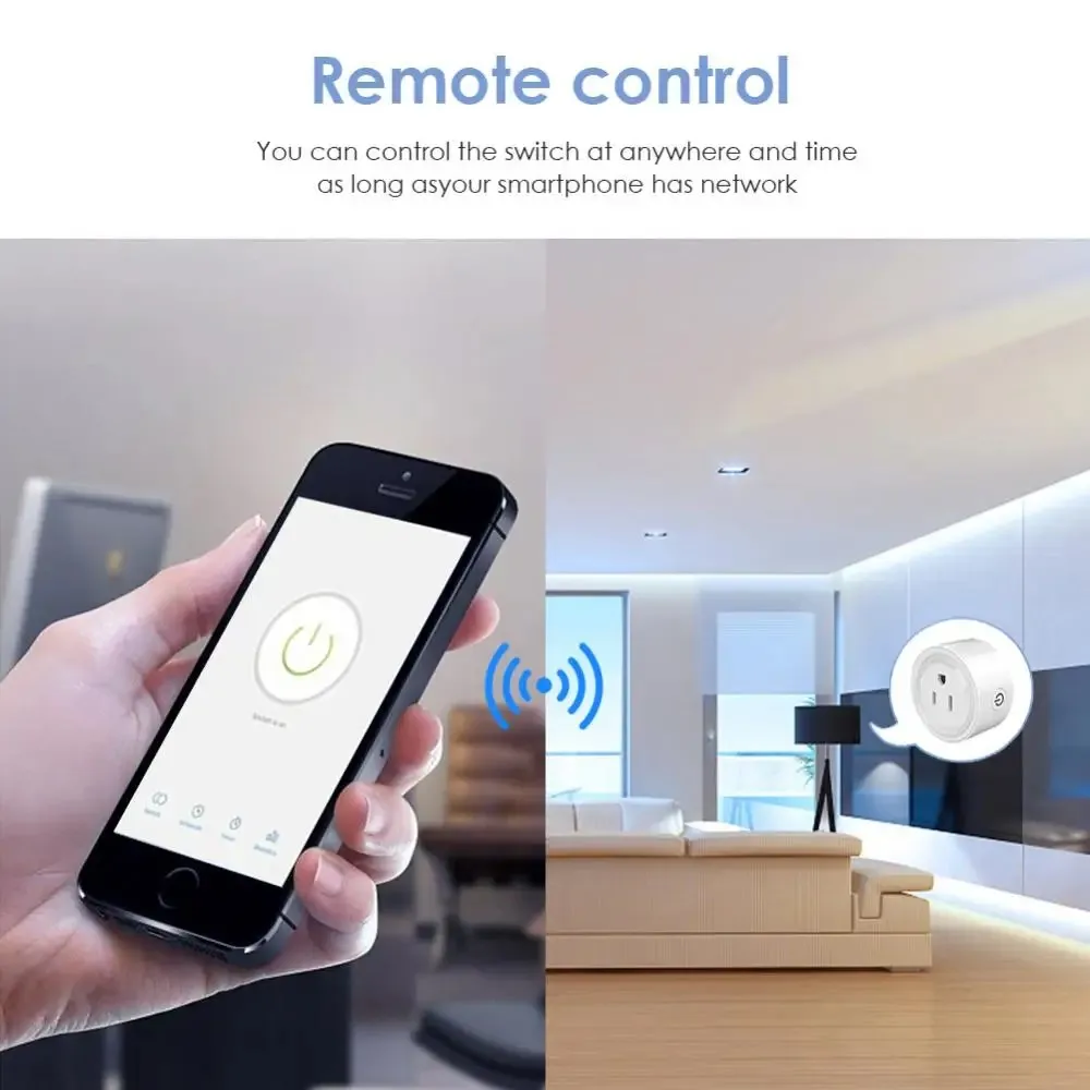 Tuya Smart Wifi Plug US Standard Wireless Outlet 10A Remote Control Smart Home Appliances Work With Alexa Google Home - Image 3