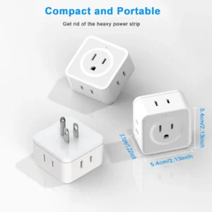US Plug Wall Outlet Expander Multi Outlet Extender with 5AC Outlets,Small Electrical Outlet Splitter for Travel Home Office Dorm