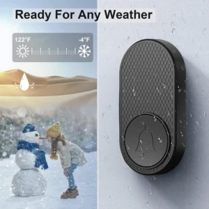 Plug-and-play wireless 1000-foot range doorbell, suitable for home, children's room, office, 120dB, with 32 ringtones, wireless