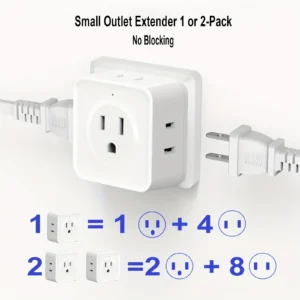US Plug Wall Outlet Expander Multi Outlet Extender with 5AC Outlets,Small Electrical Outlet Splitter for Travel Home Office Dorm