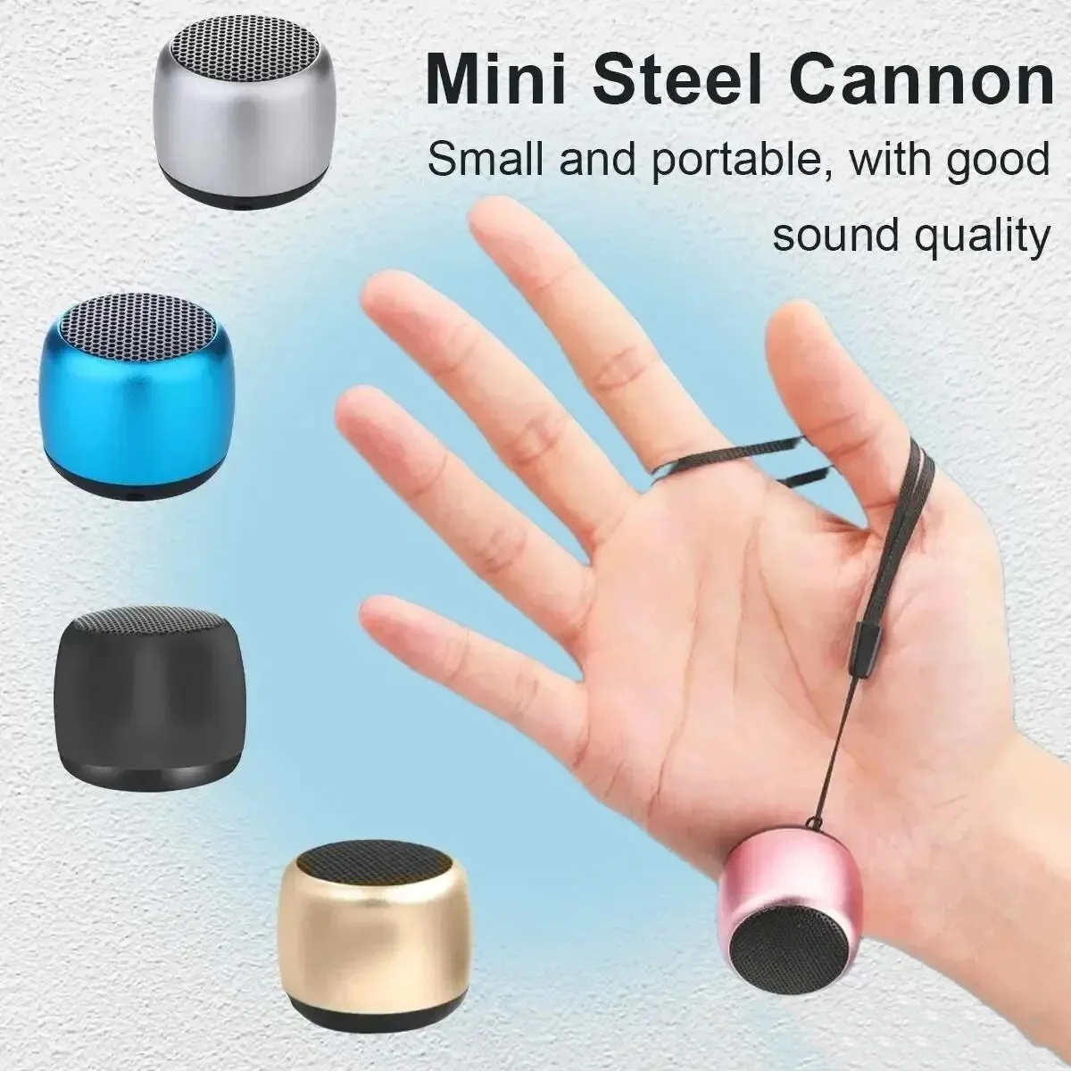M1 Mini Bluetooth-compatible Small Speaker Portable Intelligent One Drag Two Small Steel Cannon Metal Wireless Sound Subwoofer