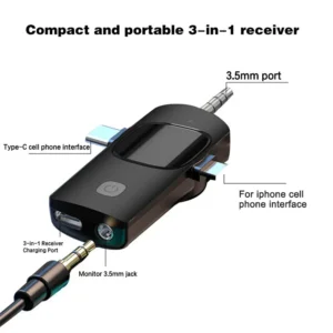 Professional 4in1 Wireless Lavalier Microphone for iPhone Android 3.5mm for Live Recording Noise Cancelling Mini Microphon