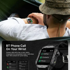 2025 New for Xiaomi Military Smart Watch Men IP67 3ATM Outdoor Sports Fitness Tracker Health Monitor 1.44Inch BT Call Smartwatch