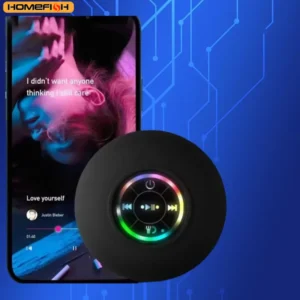 HOMEFISH 2025 New bathroom waterproof wireless LED suction Cup Mini Bluetooth speaker Portable outdoor sports stereo speakers