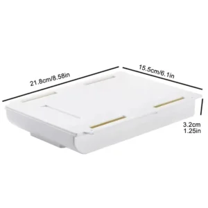 1pc White SelfAdhesive Storage Drawer Box Makeup Pencil Tray Desk Hidden Under Desk Stand Self-adhesive Under-drawer Storage Box