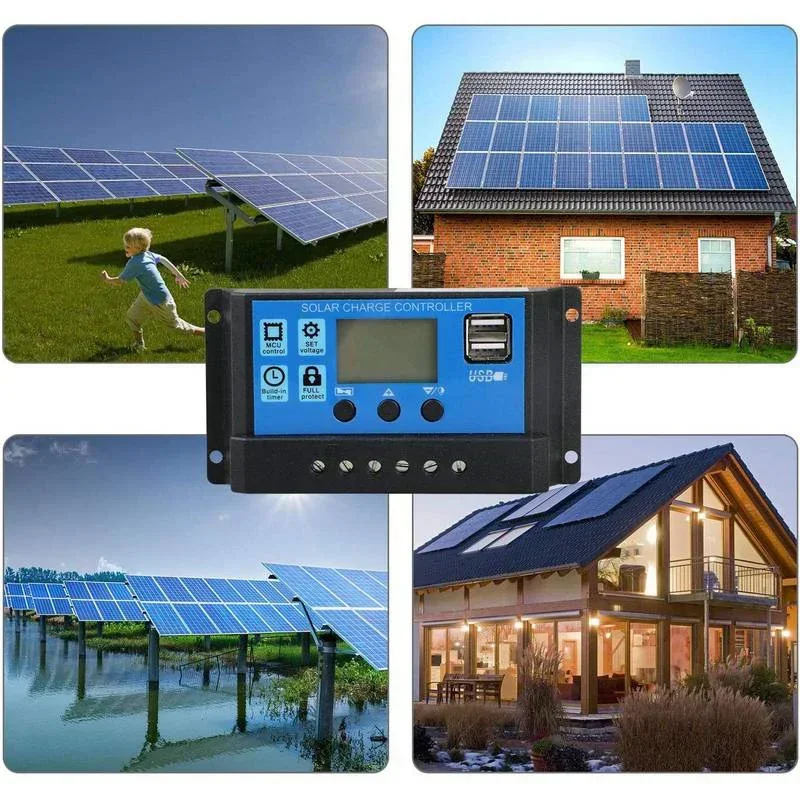 Solar Charge Controller 10A to 100A LCD Display Dual USB Auto Regulator for Solar Panel Battery System Charging - Image 6
