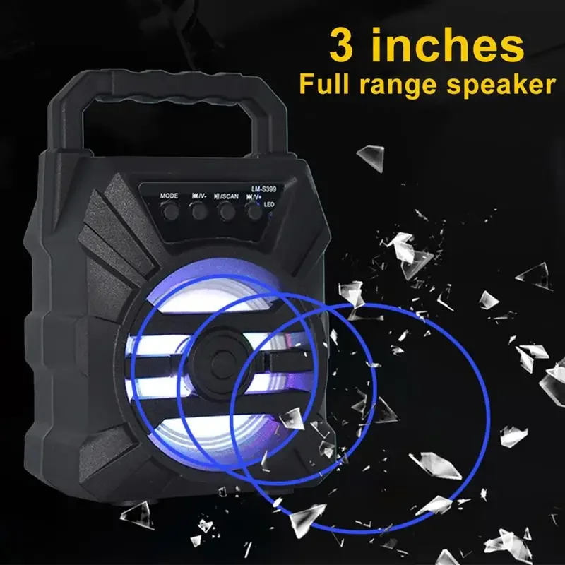500mAh Bluetooth speaker Sound box high power bluetooth speakers TF Udisk karaoke handheld sound subwoofers for dancing - Image 4