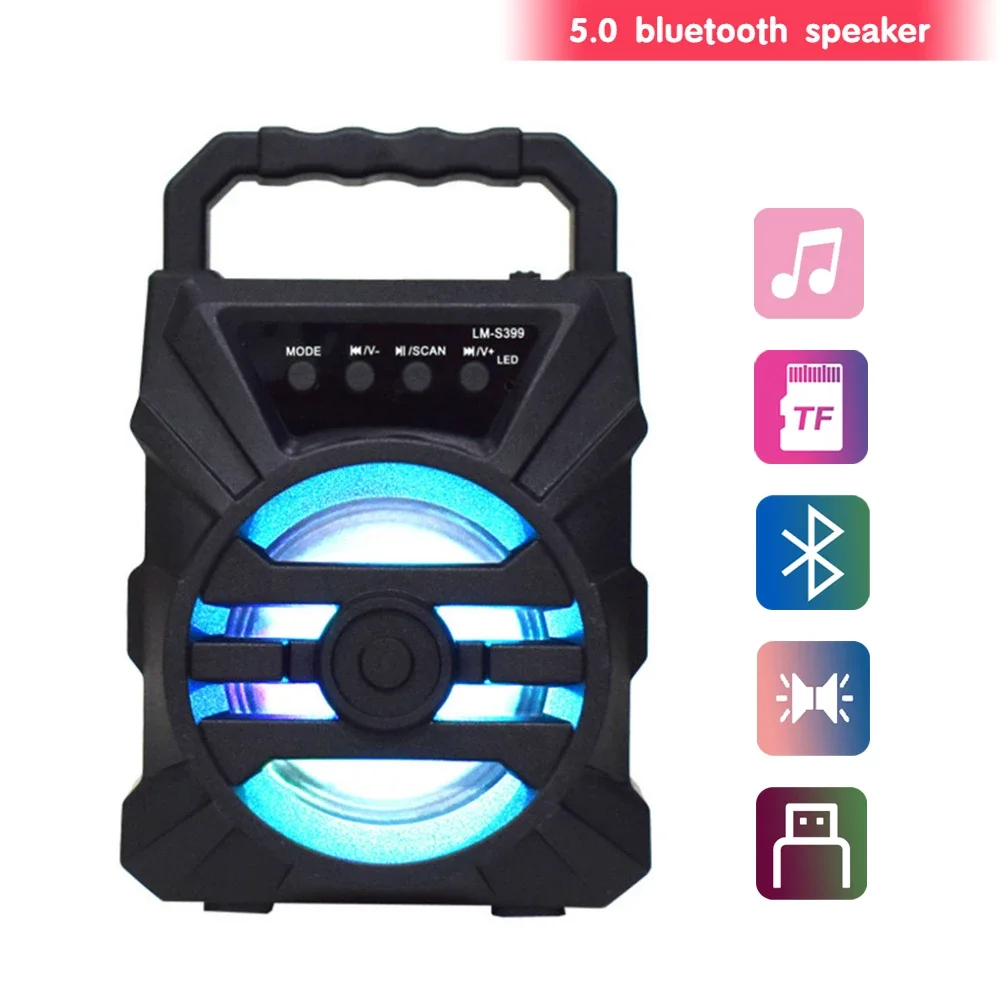 500mAh Bluetooth speaker Sound box high power bluetooth speakers TF Udisk karaoke handheld sound subwoofers for dancing - Image 6