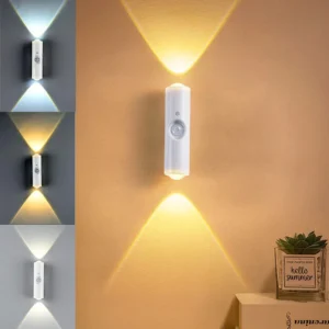 Smart RGB Gradient Night Light Magnetic Motion Sensor Rechargeable Wall Lamp for Bedroom Bathroom Closet Garden Home Decor