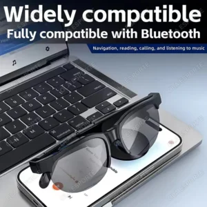 New Smart Glasses Men Bluetooth 5.3 Earphones Anti-Blu-ray Stereo headset Dual Speaker Touch Music Control Headphone Sunglasses
