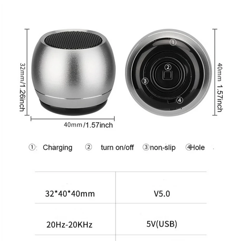 M1 Mini Bluetooth-compatible Small Speaker Portable Intelligent One Drag Two Small Steel Cannon Metal Wireless Sound Subwoofer - Image 6
