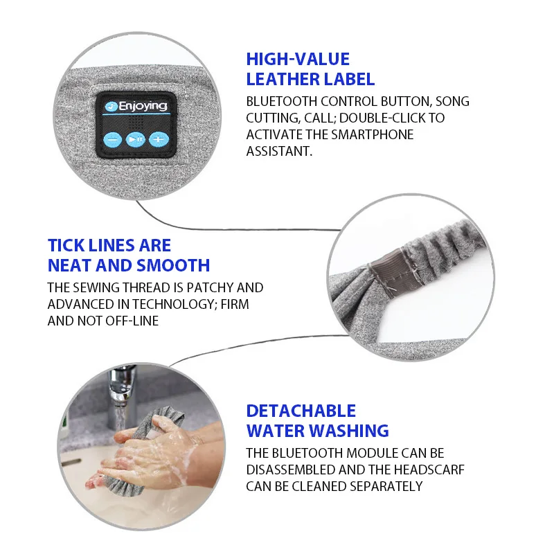 Yoga Hairbands Wireless Bluetooth Headphones Soft Elastic Sports Headbands Sleeping Music Eye Mask Outdoor Sweatband Earphones - Image 5