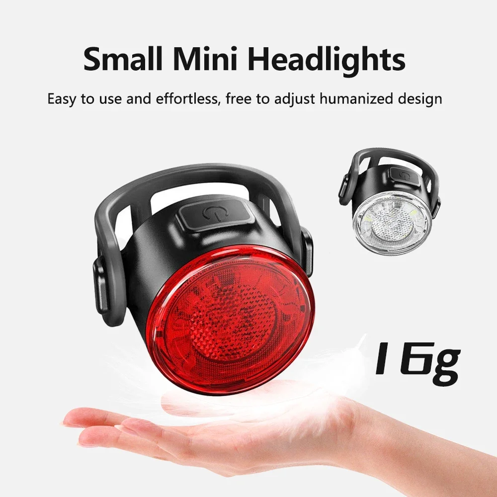 Bike Front Rear Light Set 6 Lighting Modes Bike Bright Headlight USB Charging Warning Taillights Set for Night Riding Safety - Image 3